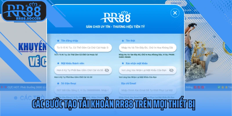 Các bước tạo tài khoản RR88 trên mọi thiết bị